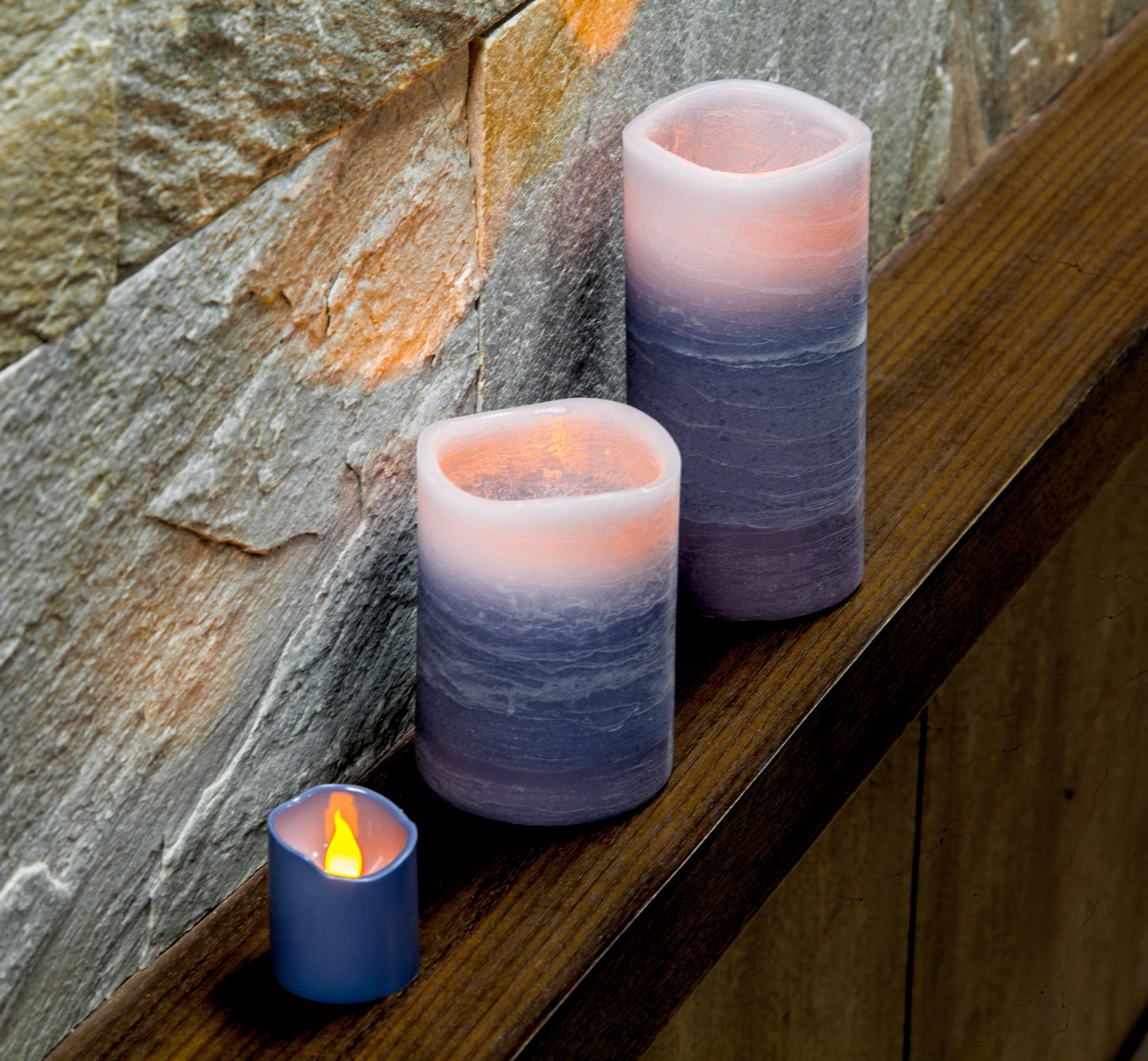 Ombre Real Wax LED Candles