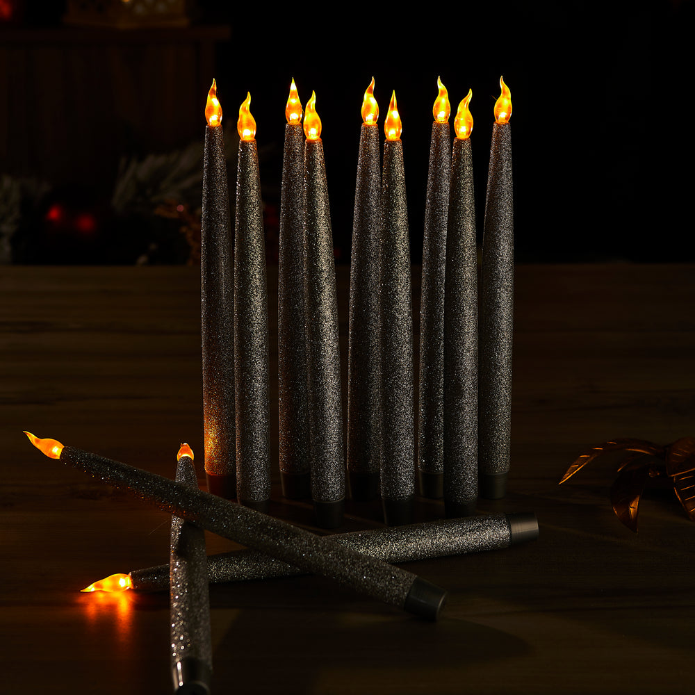 
                      
                        Silver Glittery LED Taper
                      
                    