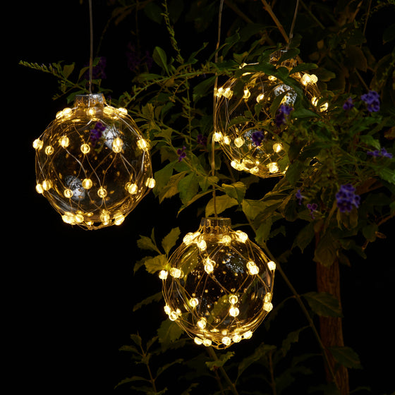 Net Lights with Clear Balls, 3PK