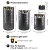 Black Glittery Real Wax LED Candles, 6 Pack