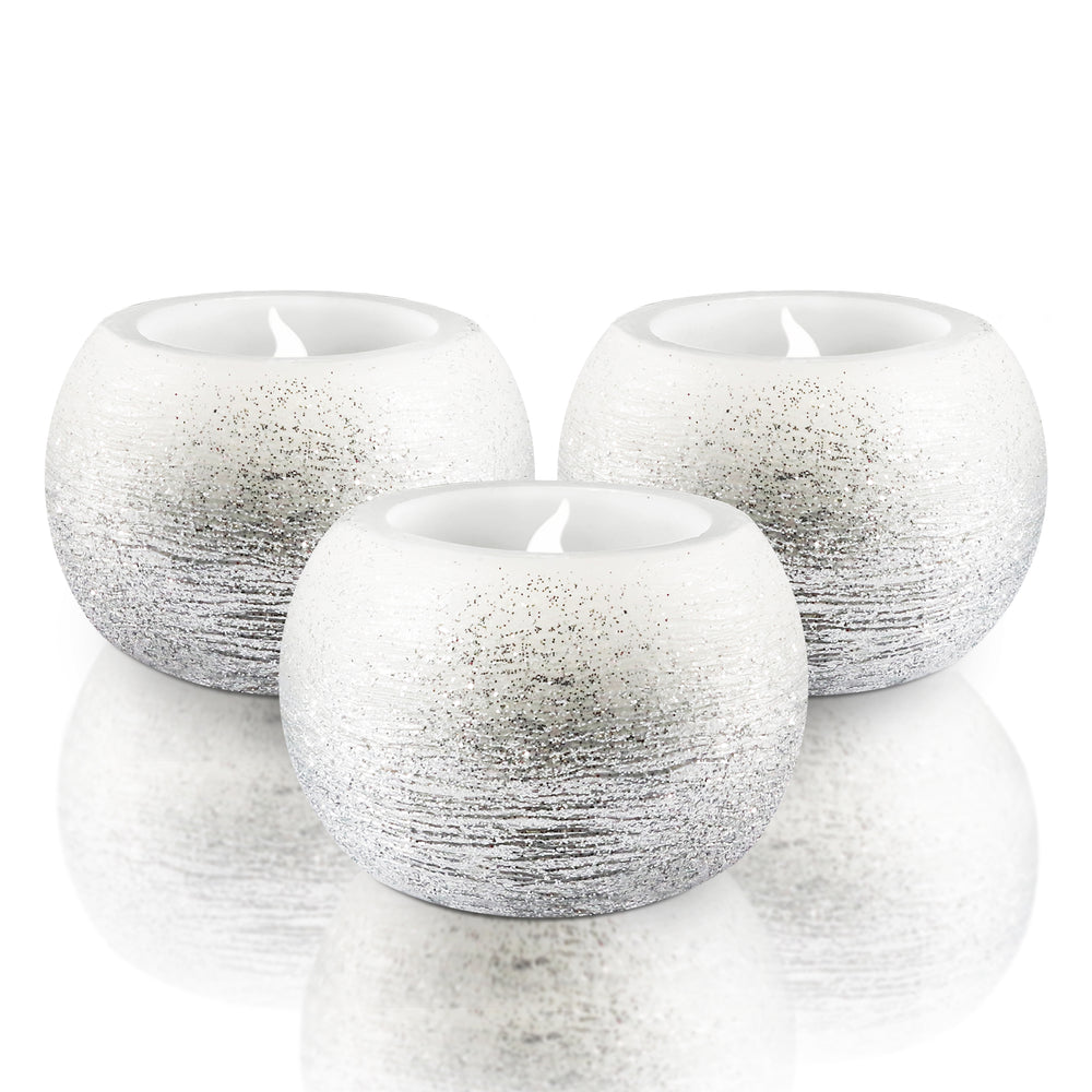 Glitter Real Wax Round Tea Light