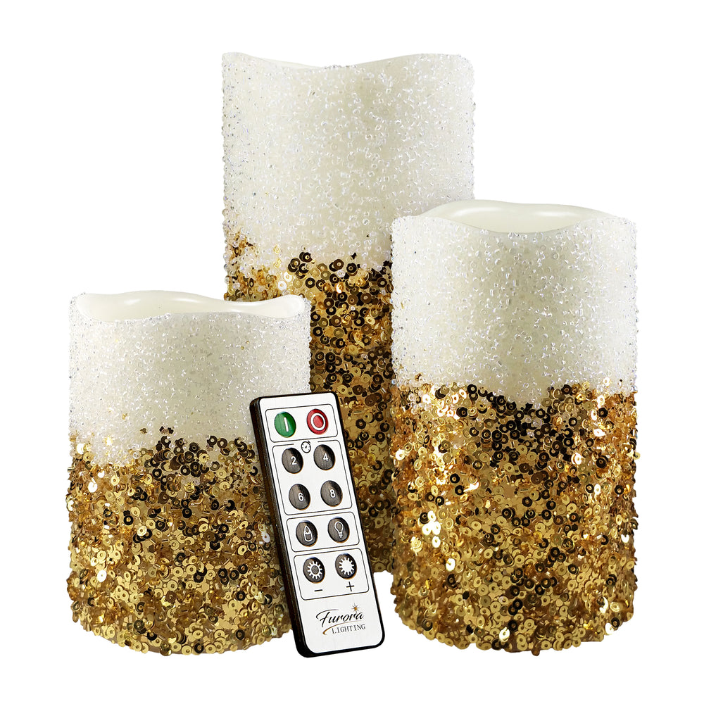 
                      
                        Glitter Beads Real Wax LED Candles, 3 Pack
                      
                    
