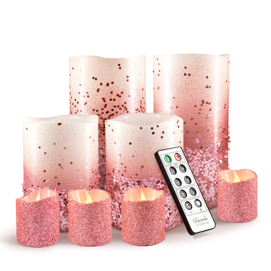 Glittery Real Wax LED Candles