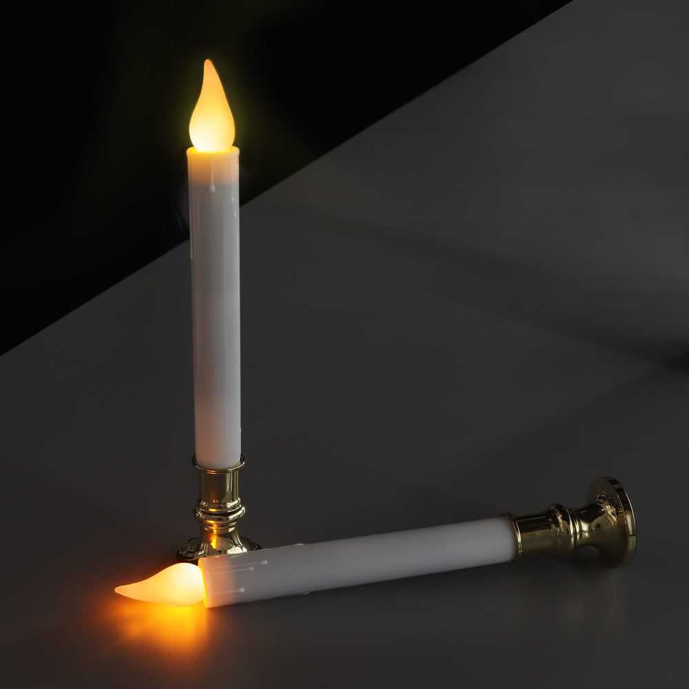 
                      
                        White taper with gold holders
                      
                    