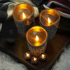Black Glittery Real Wax LED Candles, 6 Pack
