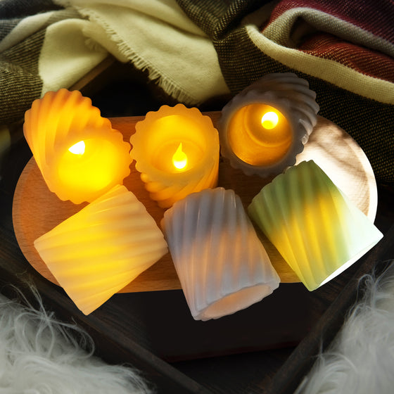 Real Wax LED Spiral Votive Candles