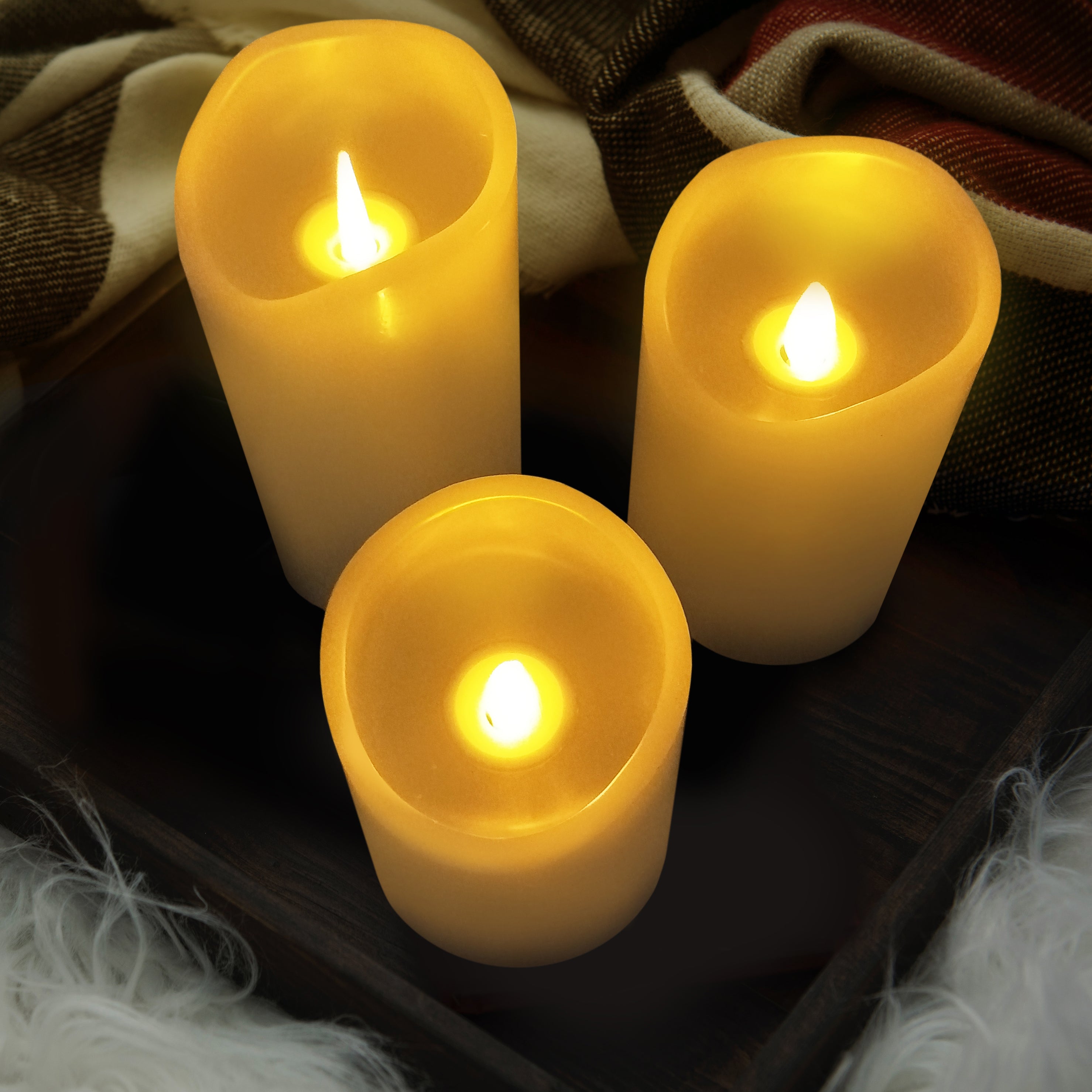 FLOR FURORA ×3 Classic Real Wax LED Candles, 3 Pack – Furora LIGHTING