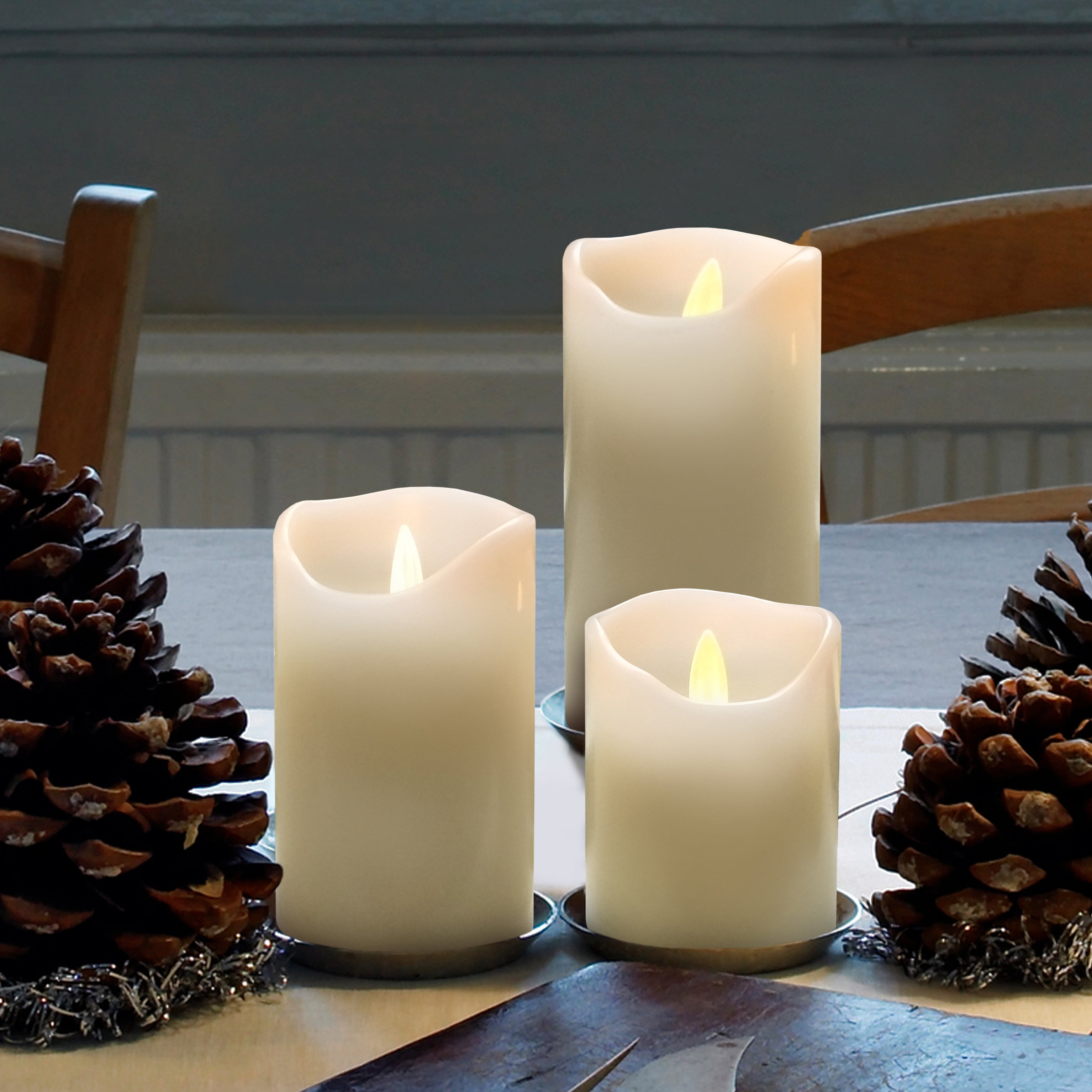 FLOR FURORA ×3 Classic Real Wax LED Candles, 3 Pack – Furora LIGHTING