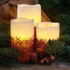 Glitter Beads Real Wax LED Candles, 3 Pack