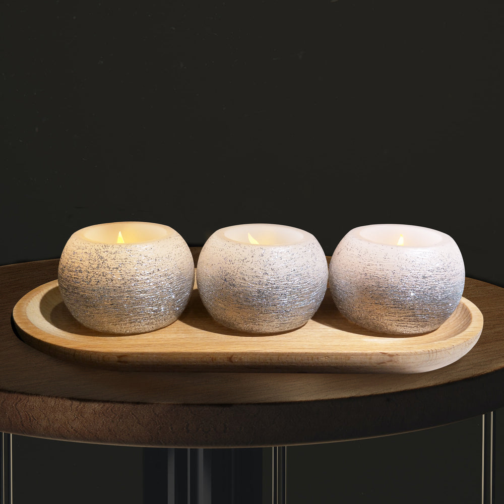 Glitter Real Wax Round Tea Light