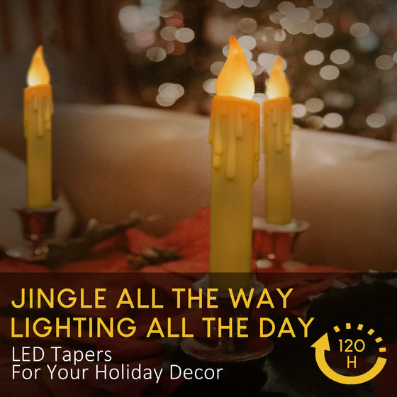 Melted LED Taper Candles with Remote