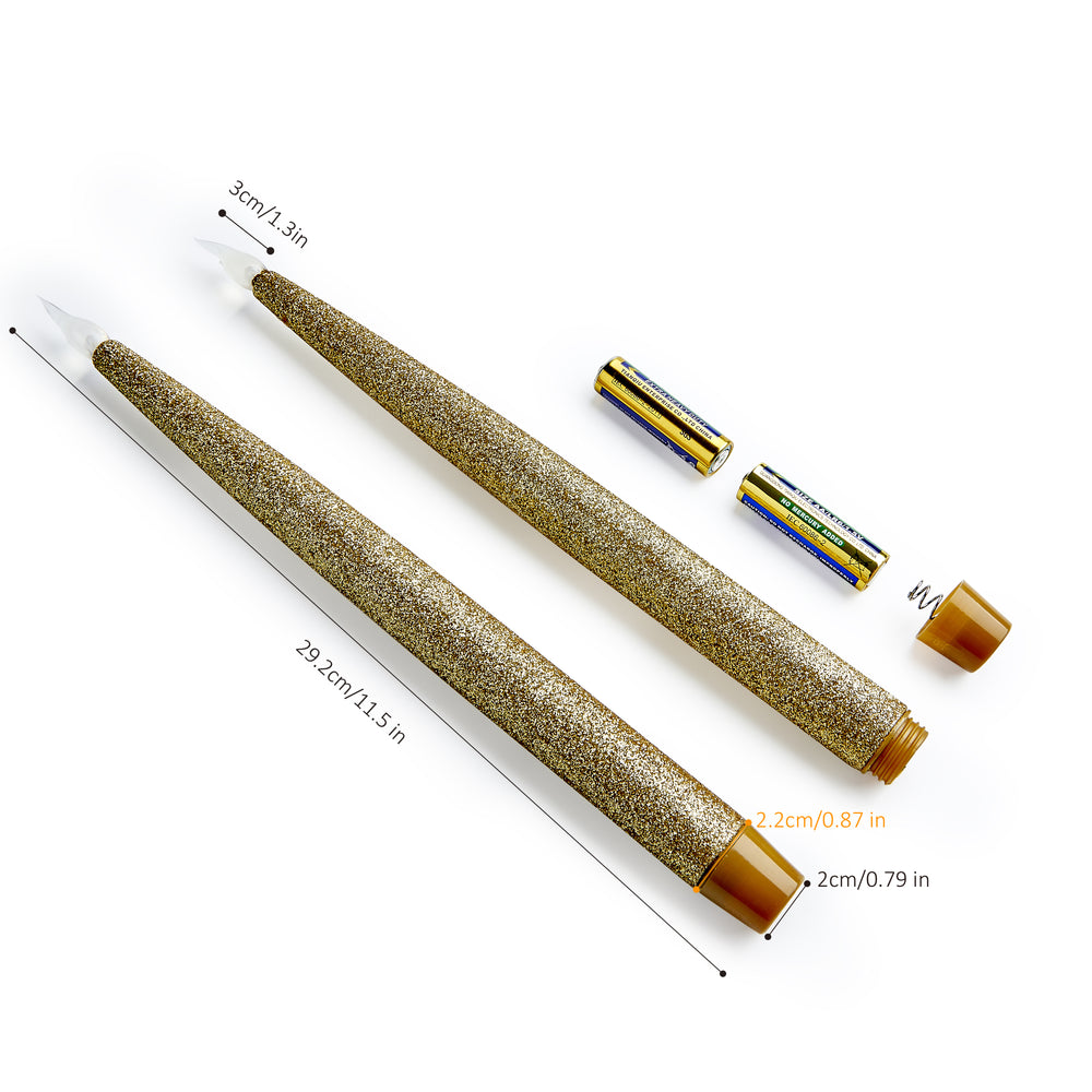 
                      
                        Gold Glittery LED Taper
                      
                    